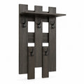 Wandgarderobe mit Ablage 80 x 20 x 120 cm MDF Dunkelgrau Rechteckig mit 5 Doppelhaken