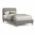 Polsterbett Bettgestell 140 x 200 cm Polyester rechteckig Grau