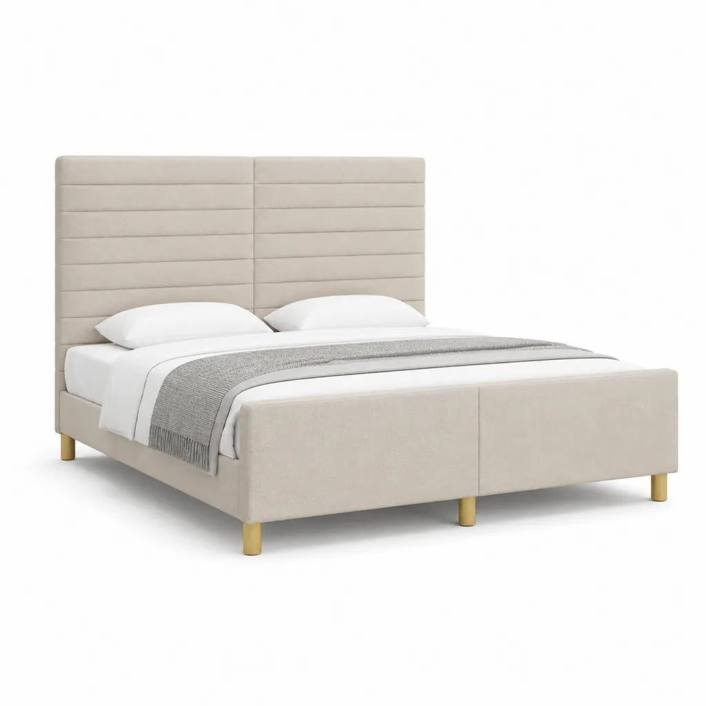 Polsterbett Doppelbett 180 x 200 cm Polyester Beige