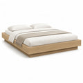 Doppelbett Bettgestell 180 x 200 cm mit niedrigem Rahmen aus MDF in Eichenholzoptik Natur