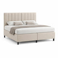 Polsterbettgestell 180 x 200 cm mit gepolstertem Kopfteil Polyester Beige