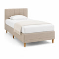 Polsterbett Einzelbett 90 x 200 cm Polyester-Samt Rechteckig Beige