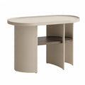 Beistelltisch mit Ablage 80 x 45 x 50 cm MDF oval Beige Braun