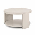 Couchtisch rund 80 x 45 cm aus MDF mit Ablagefach in Cremeweiss