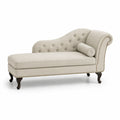 Chaiselongue mit Knopfheftung Polyester Mikrofaser Beige 170 x 75 x 82 cm