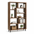 Bucherregal Standregal rechteckig 80 x 30 x 180 cm aus MDF mit Melaminharzbeschichtung walnussbraun