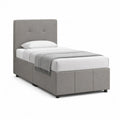 Polsterbett Einzelbett 90 x 200 cm mit gepolstertem Kopfteil Polyester Grau