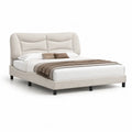 Polsterbett Doppelbettgestell rechteckig 180 x 200 cm Polyester Creme